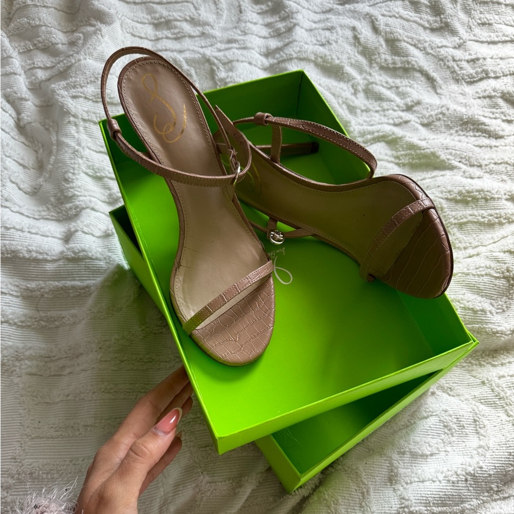 SAM EDELMAN nude sandal heels